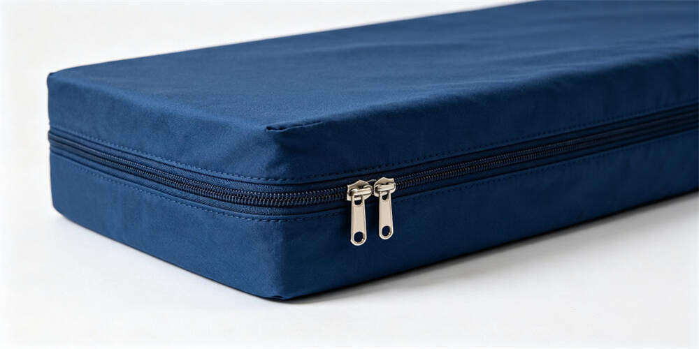 hospital waterproof mattress detail double zipper dark blue mattress YRF textile China manufacturer 