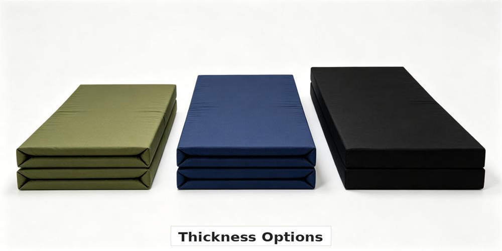 military foldable mattress thickness comparison 5cm olive green 8cm navy blue 10cm black YRF