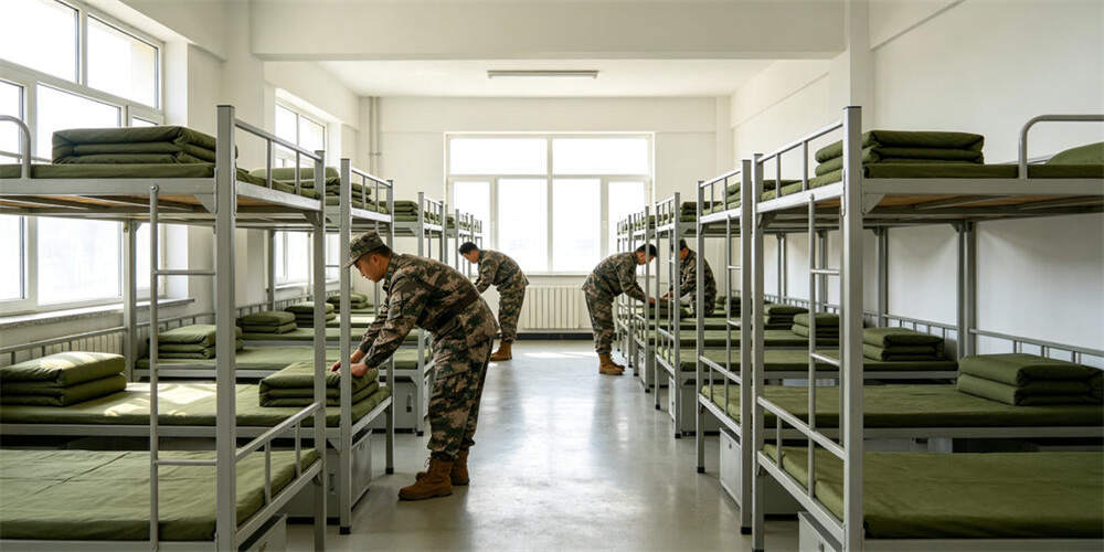 military foldable mattress application military barracks bunk beds olive green YRF textile China manufacturer