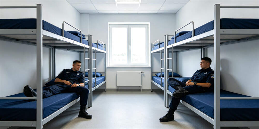 military foldable mattress application police dormitory navy blue mattress YRF textile China manufacturer