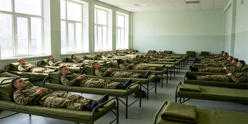 military foldable mattress application training center foreign soldiers olive green YRF textile China