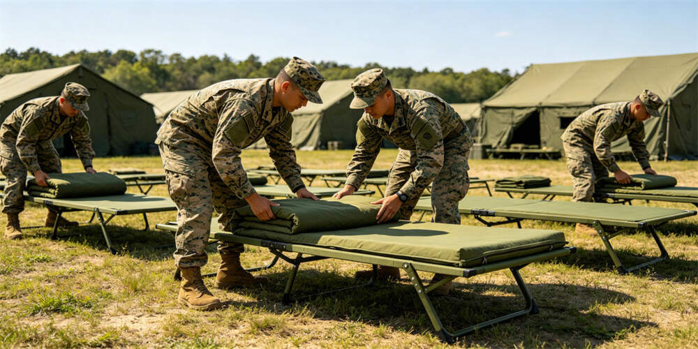 military foldable mattress application training camp outdoor olive green YRF textile China manufacturer