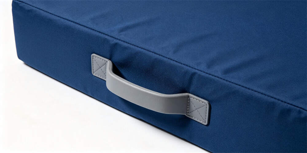 military foldable mattress detail carry handle navy blue YRF textile China manufacturer wholesale