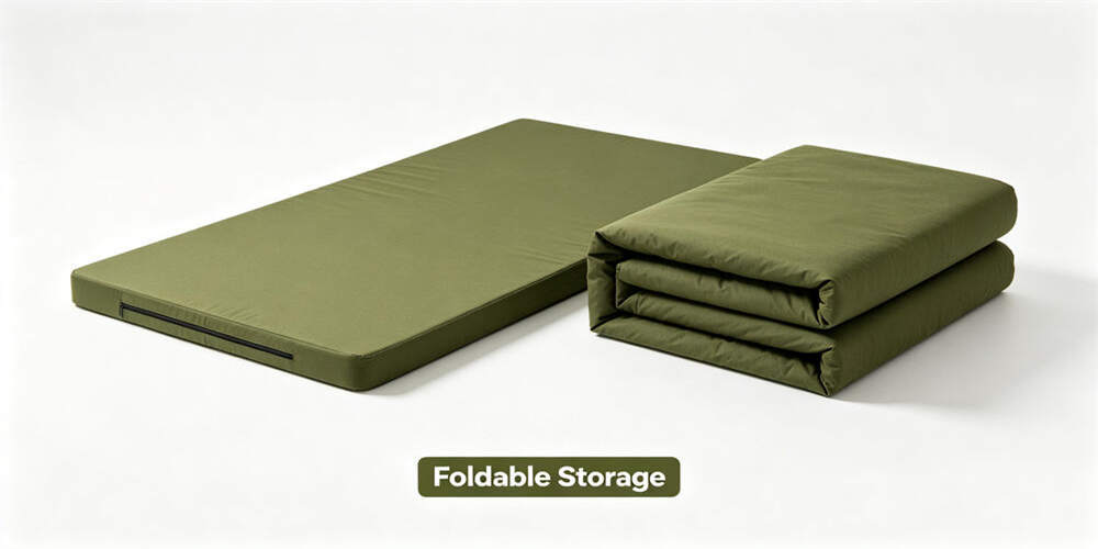 military foldable mattress feature foldable storage olive green tri fold compact YRF textile China manufacture