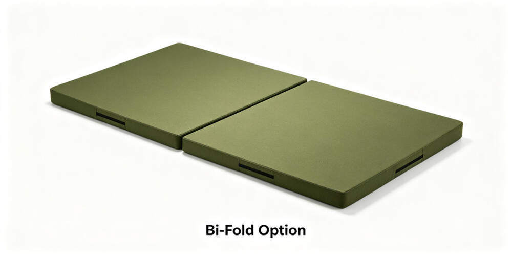 military foldable mattress feature bi fold design olive green YRF textile China manufacturer wholesa