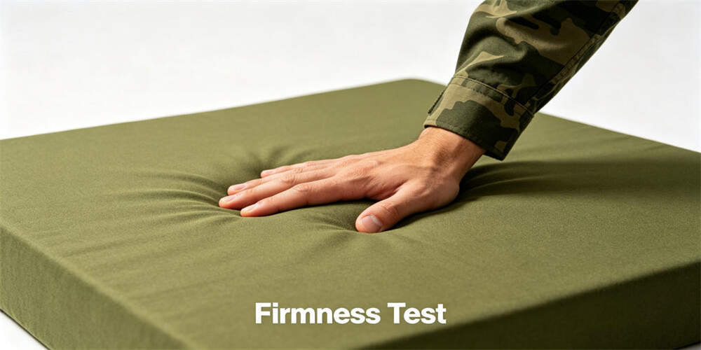 military foldable mattress feature firmness test hand press YRF textile China manufacturer wholesale