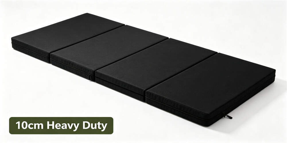 military foldable mattress product white background navy blue 10cm heavy duty side YRF textile China