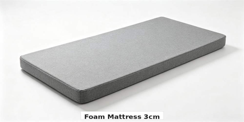 school dormitory thin mattress product white background gray 3cm foam front YRF textile China manufact