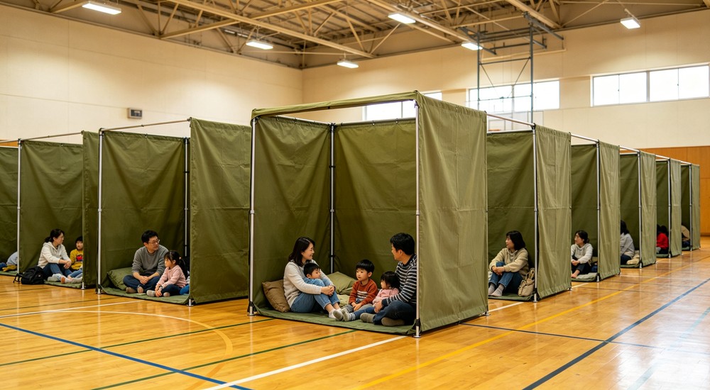 Open-top indoor privacy divider units for family separation in gym