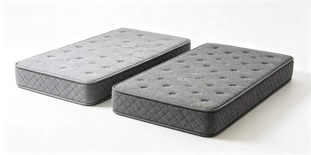 school dormitory thin mattress feature long term use comparison new vs old gray YRF textile China manufact