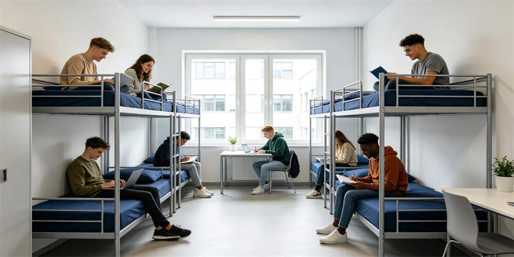 school dormitory thin mattress application university dormitory bunk beds foreign students YRF