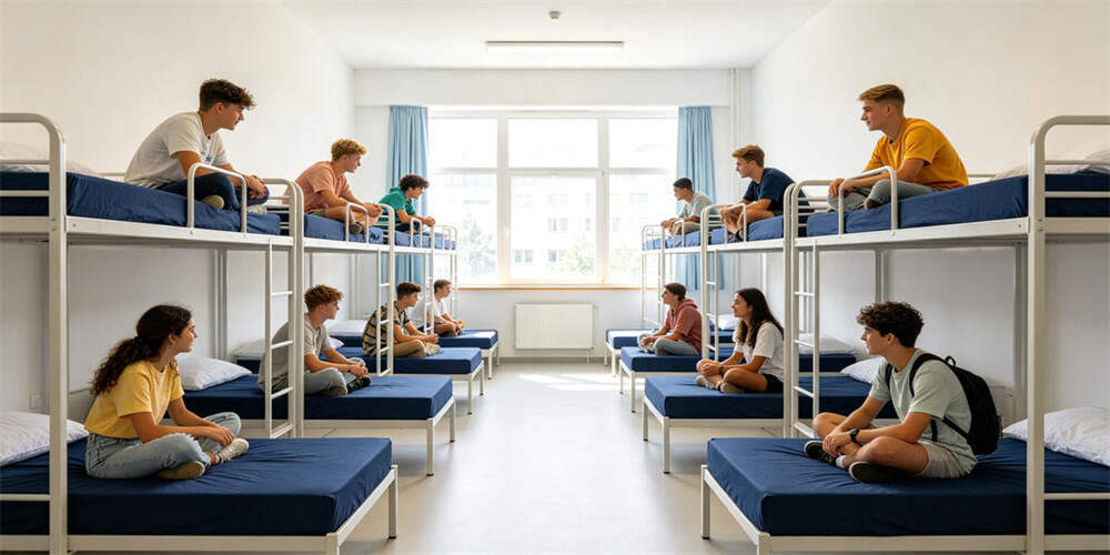 school dormitory thin mattress application summer school navy blue mattress YRF textile China manufacture