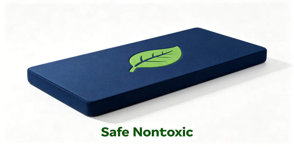 school dormitory thin mattress feature safe non toxic green leaf logo navy blue YRF textile China manufacture
