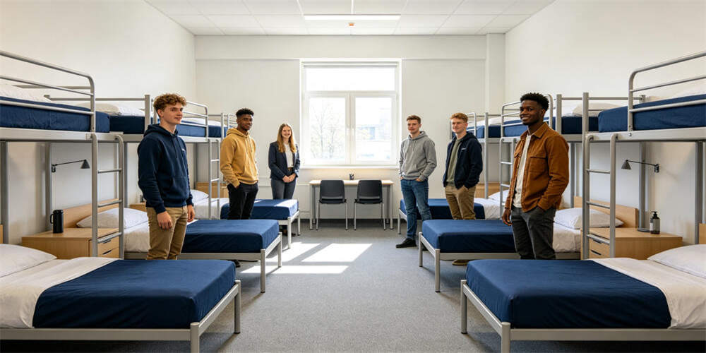 school dormitory thin mattress application student resting gray mattress male YRF textile China manufact