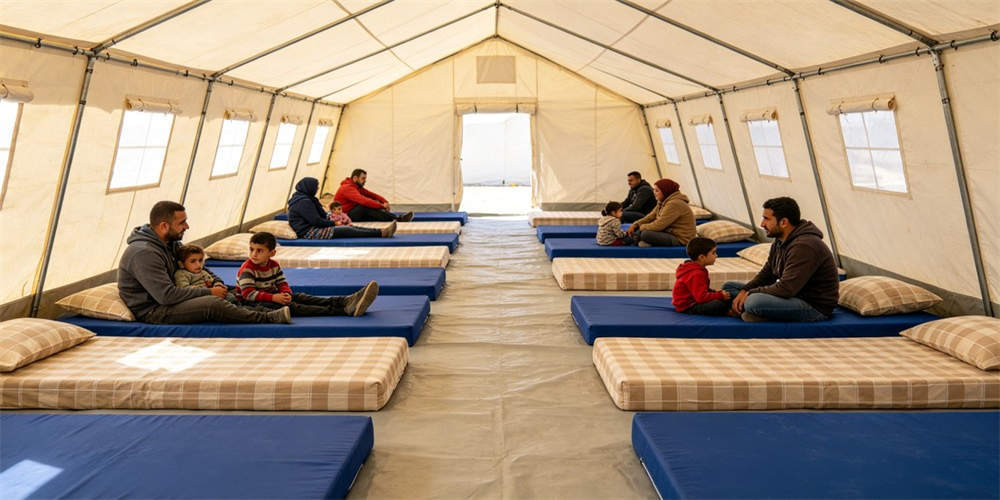 emergency relief compressed mattress application emergency shelter interior tent YRF textile Chinaina manufacturerrer