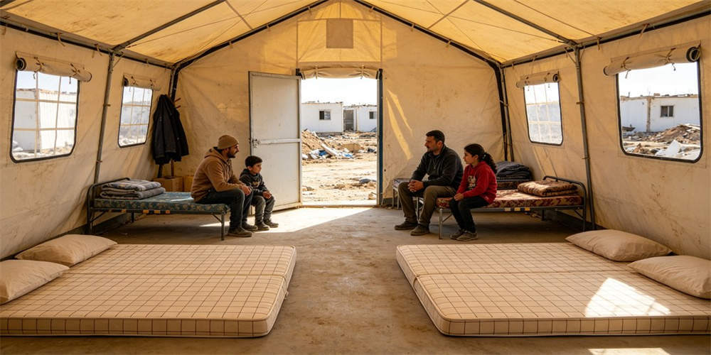 emergency relief compressed mattress application post disaster temporary housing YRF textile Chinaina manufacturer