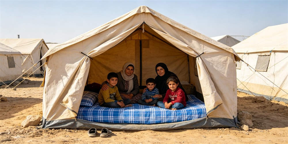 refugee camp budget mattress application family shelter unit YRF textile China manufacturer wholesalel