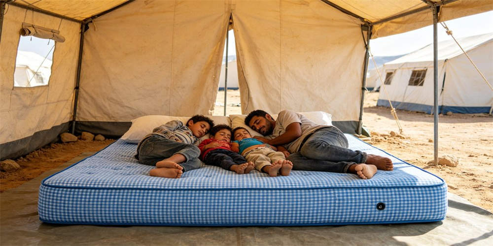 refugee camp budget mattress feature family size mattress YRF textile China manufacturer wholesalele