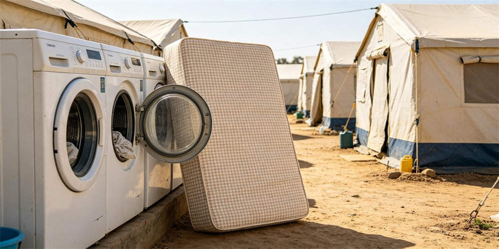 refugee camp budget mattress feature removable cover wash YRF textile China manufacturer wholesalele bulk