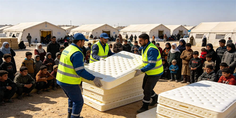 high density foam mattress application humanitarian aid YRF textile China manufacturer wholesale bulk
