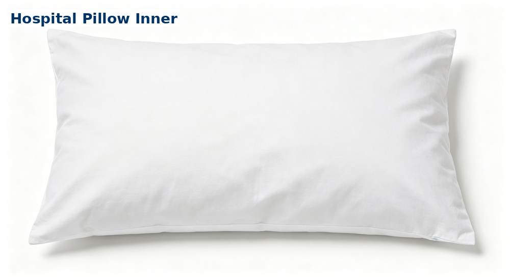 Hospital medical bedding in white showing product details Hospital medical bedding in white showing product details