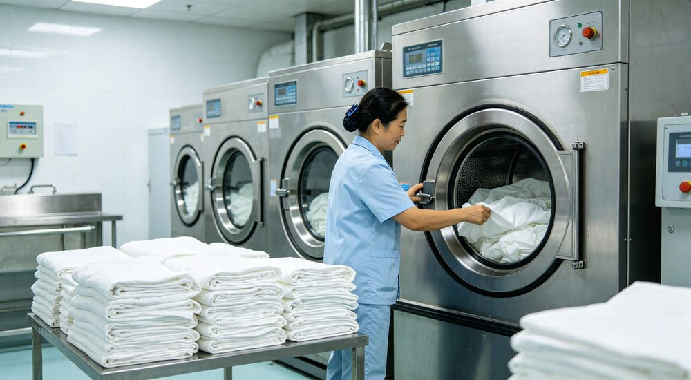 Industrial washing and hygiene maintenance for hospital medical bedding