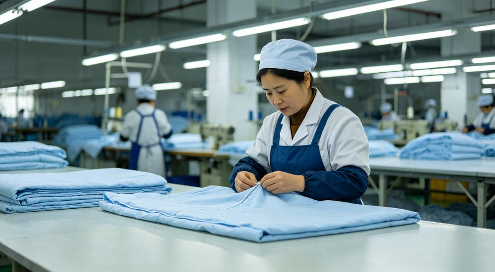 Factory production line manufacturing hospital medical bedding in China Factory production line manufacturing hospital medical bedding in China