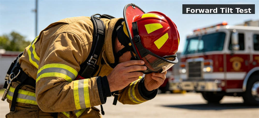 Qc inspector checking helmets for institutional procurement, inspection and supply planning