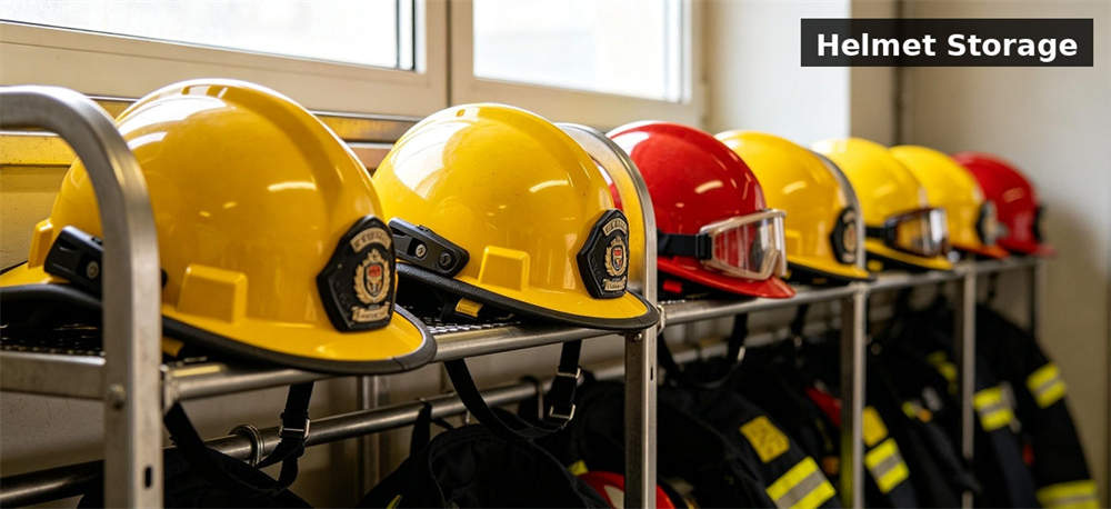 Structural fire helmet yellow white bg for institutional procurement, inspection and supply planning