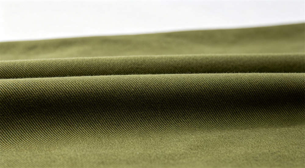 Close-up of cotton fabric material used for military police bedding