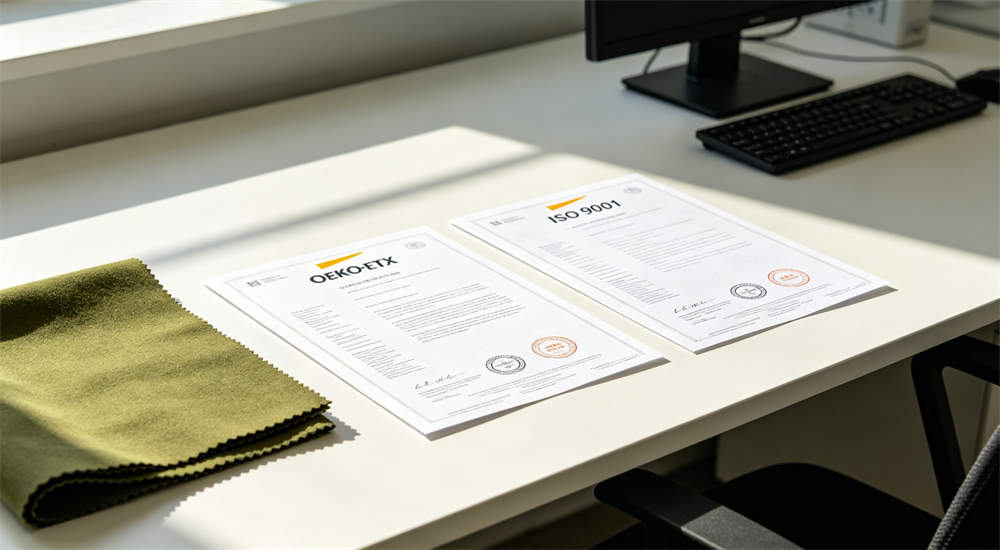 Quality certification documents for military police bedding production