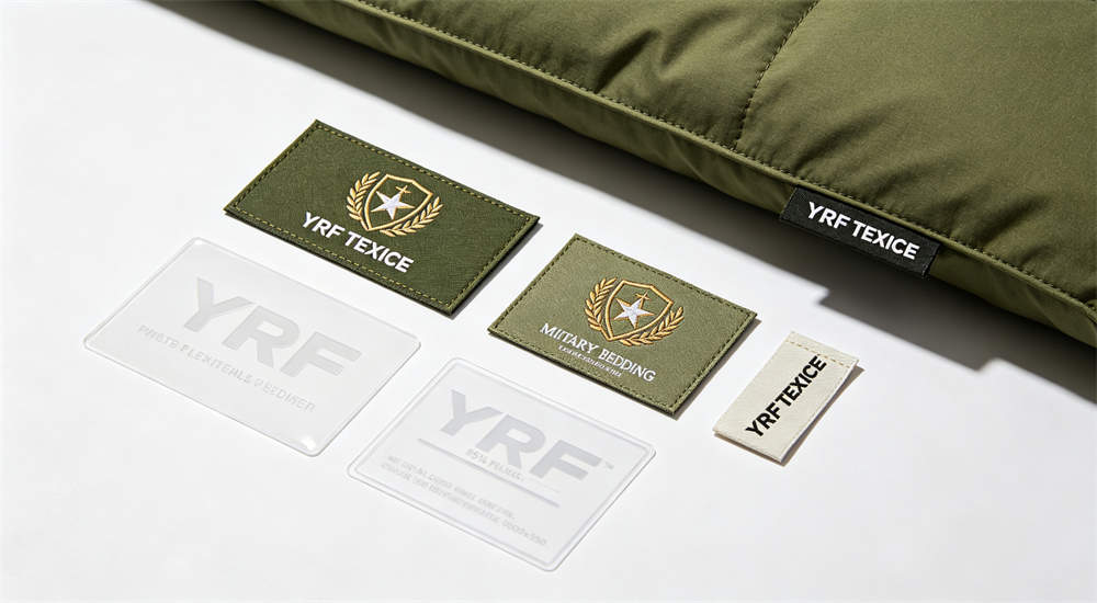 YRF custom logo labeling service for military police bedding