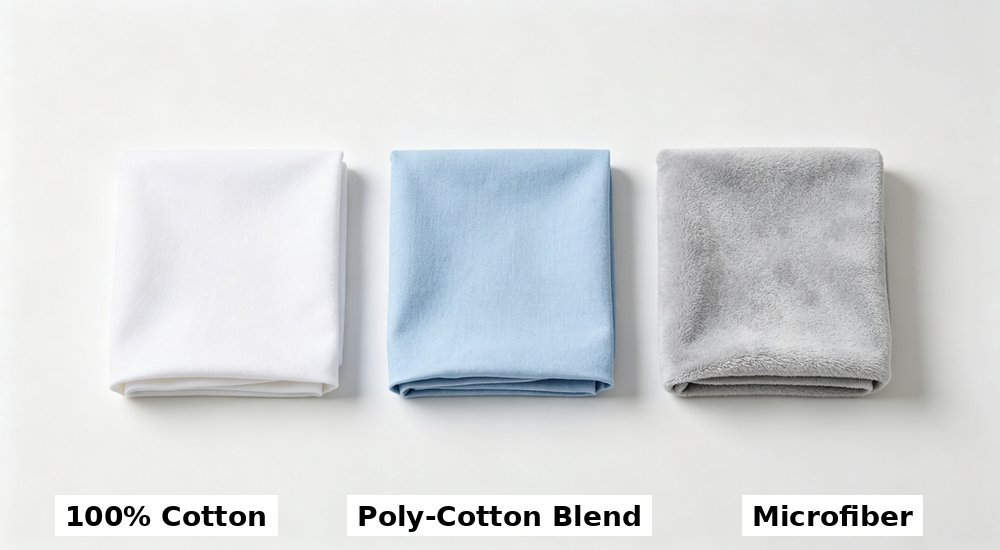 Nursing Home Bedding - 3Fabric Comparison Multicolor Whitebg, three fabric choices for buyers Nursing Home Bedding - 3Fabric Comparison Multicolor Whitebg, three fabric choices for buyers