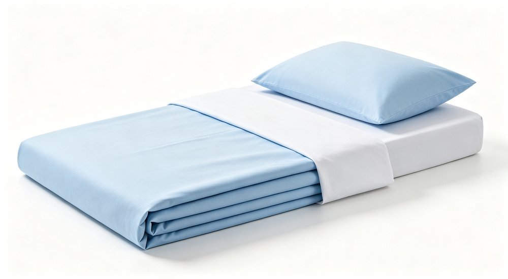 Nursing Home Bedding - Set Lightblue Whitebg, complete bedding kit for senior‑care facilities Nursing Home Bedding - Set Lightblue Whitebg, complete bedding kit for senior‑care facilities