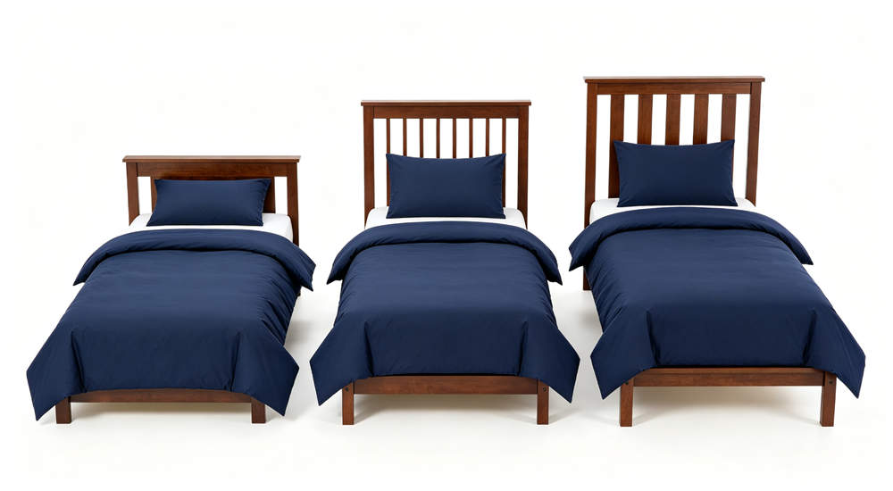 Industrial washing and hygiene maintenance for school dormitory bedding, high‑temperature wash tolerance