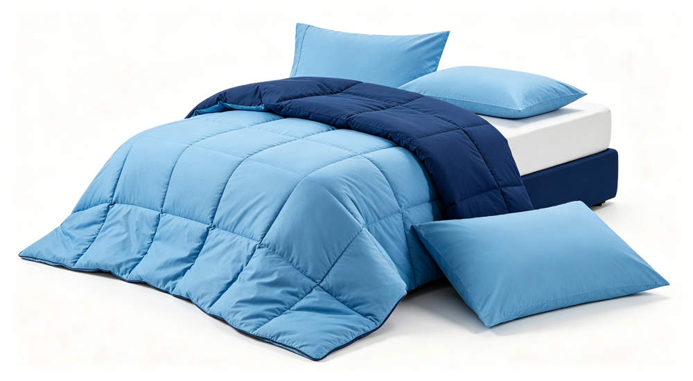 School dormitory bedding complete product set for bulk order, durable for long-term campus use