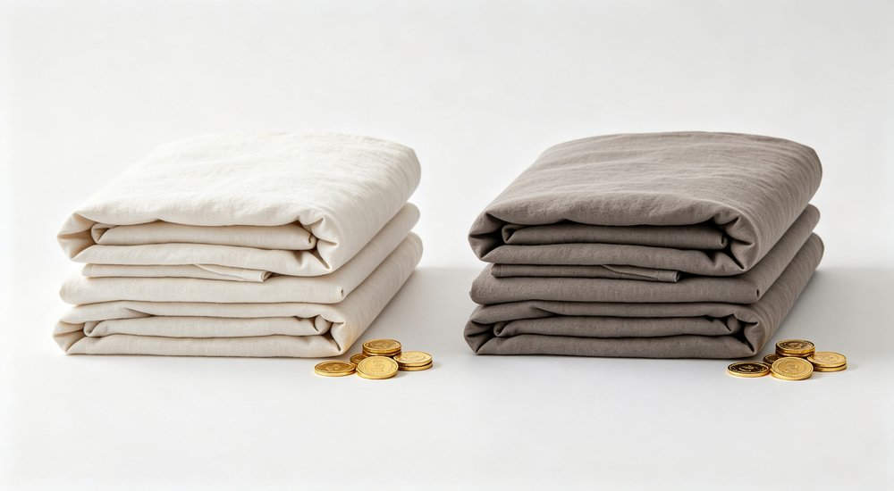Cost lifespan comparison white showing navy and grey institutional bedding for remote worker accommodation and industrial camp facilities
