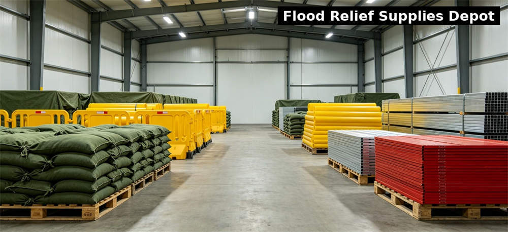 Flood supplies warehouse for institutional procurement, inspection and supply planning