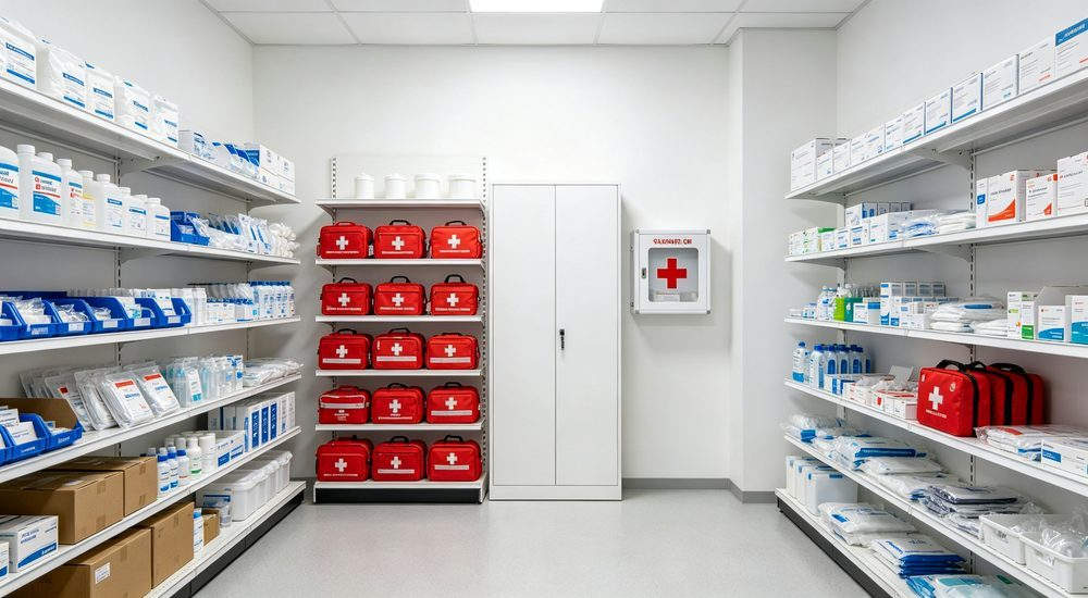 General first aid kit with cotton swabs and applicators, precision medical supplies, comprehensive kit for detailed wound care and medication application