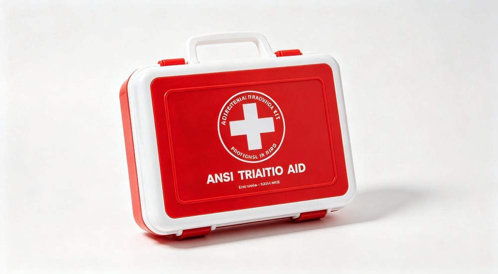 General first aid kit with instant hand sanitizer, hygiene and infection control, emergency supplies for clean medical response in field and workplace