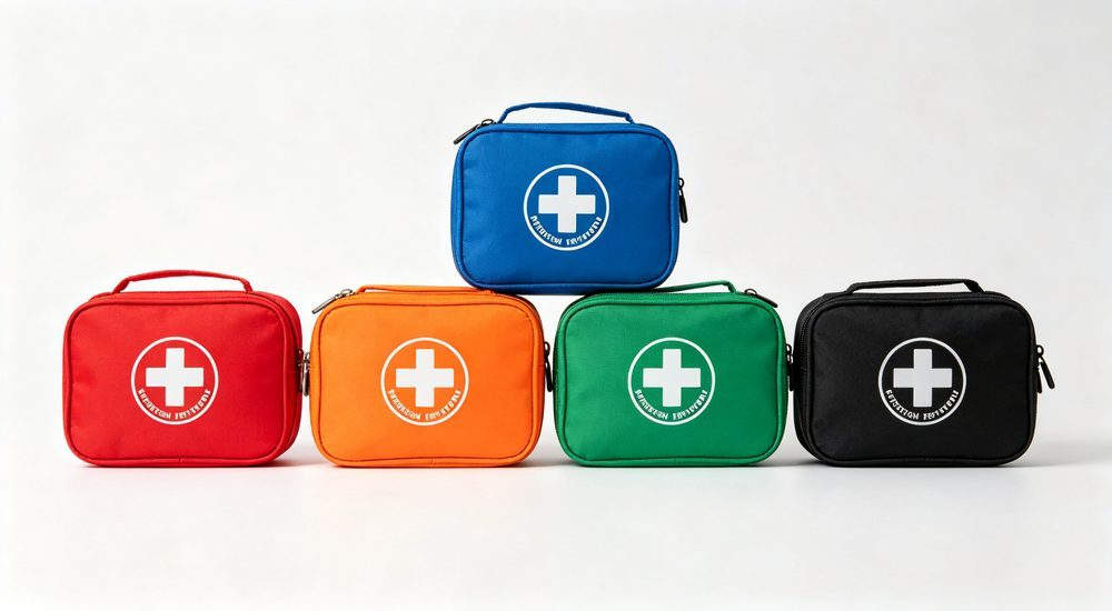 General first aid kit with lip balm, personal care supplies, comprehensive wellness kit for field workers and outdoor emergency response teams