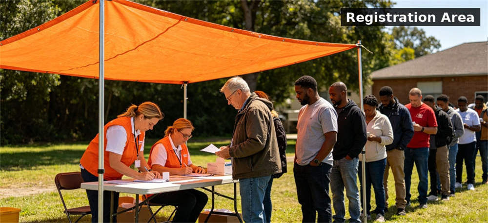 Sunshade orange pe registration area for institutional procurement, inspection and supply planning