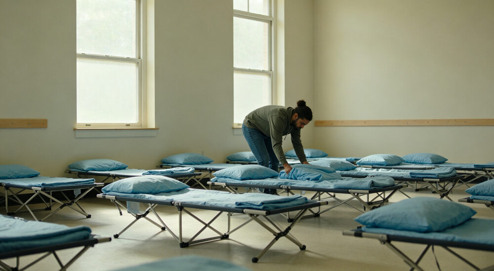 Institutional bedding product display showing material quality and design details for commercial procurement decision making suitable for emergency shelters hospitals universities and hotels requiring durable comfortable bedding solutions