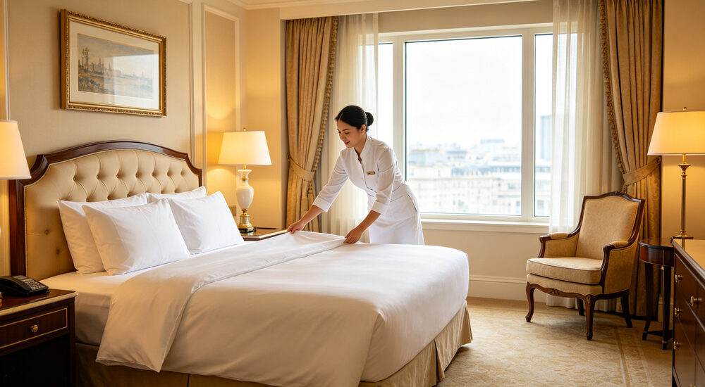 Institutional bedding product display showing material quality and design details for commercial procurement decision making suitable for emergency shelters hospitals universities and hotels requiring durable comfortable bedding solutions