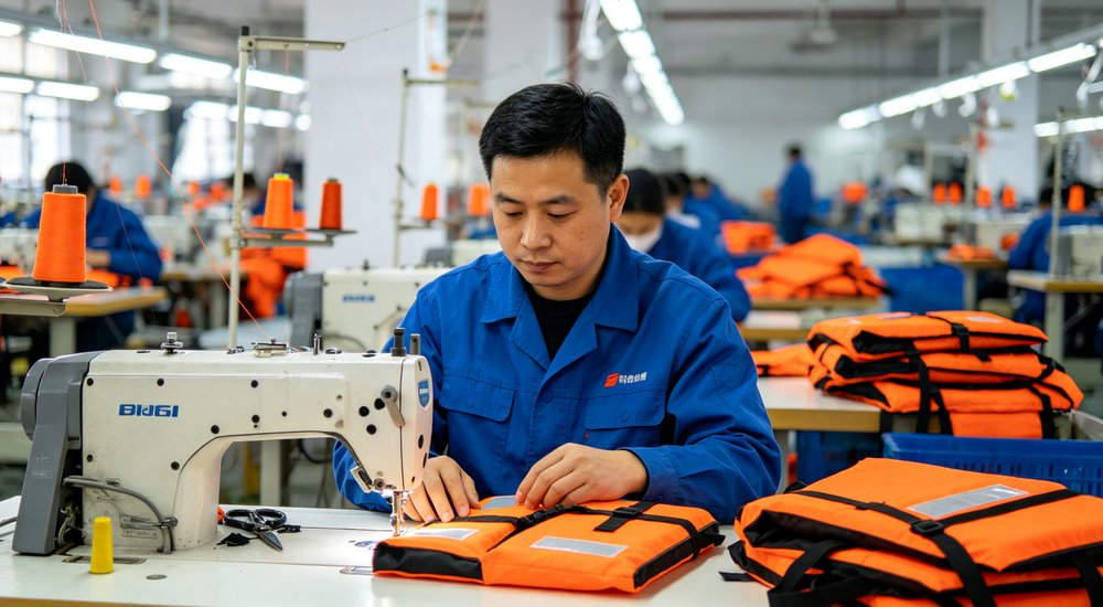 High quality life jacket PFD sizing fit guide chest circumference measurement size chart measurement chest circumference fitting produced by YRF Textile with 20 years export experience, meeting international safety standards