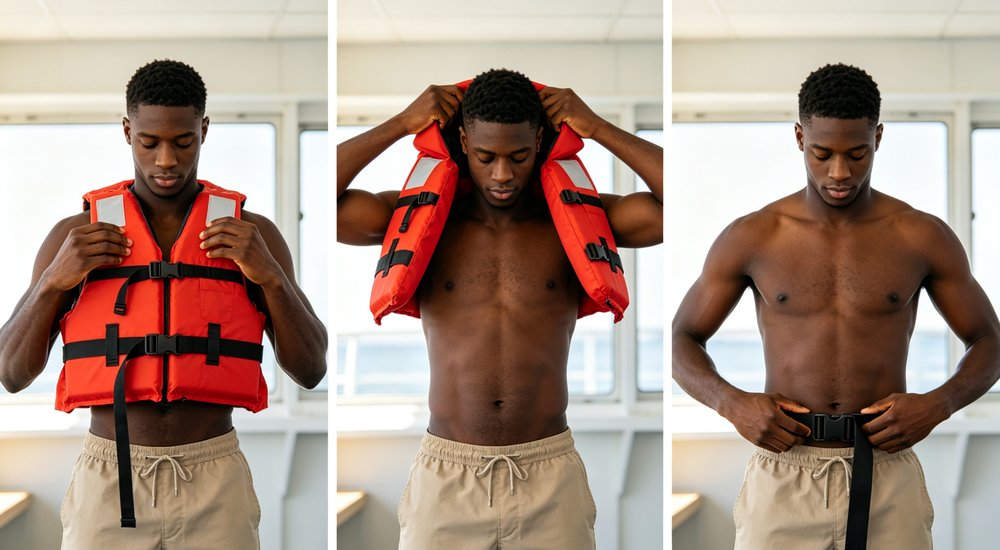 YRF Textile how to wear maintain life jacket inspection cleaning storage step by step wearing instructions proper fit adjustment, wholesale bulk supply for institutional buyers and disaster relief programs worldwide