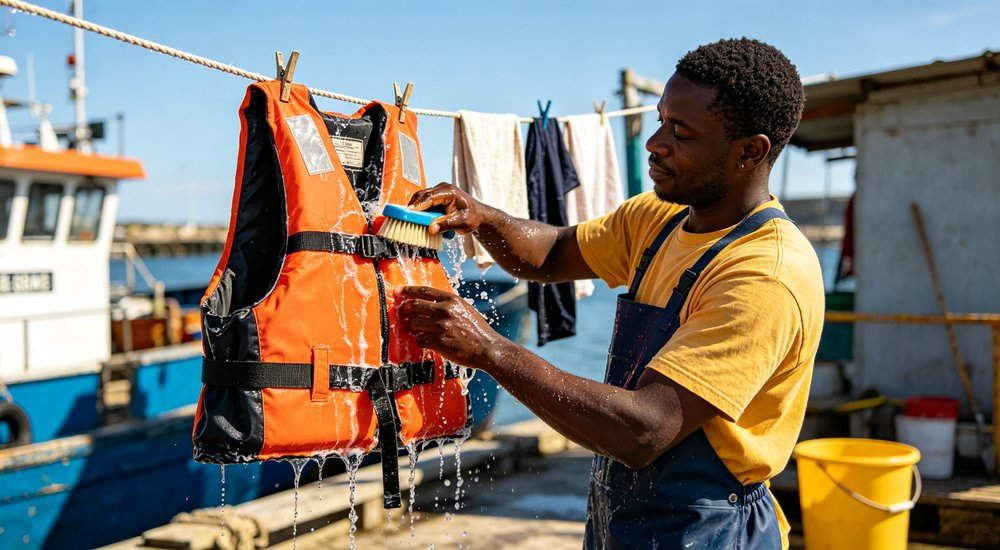 YRF Textile how to wear maintain life jacket inspection cleaning storage cleaning method maintenance care instructions professional water safety equipment for flood disaster rescue operations, high quality durable construction