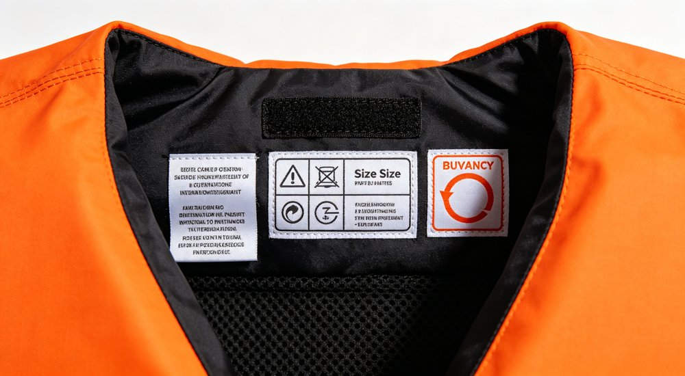 YRF Textile life jacket packing labelling delivery export shipping carton labelling requirements barcode label shipping mark professional water safety equipment for flood disaster rescue operations, high quality durable construction