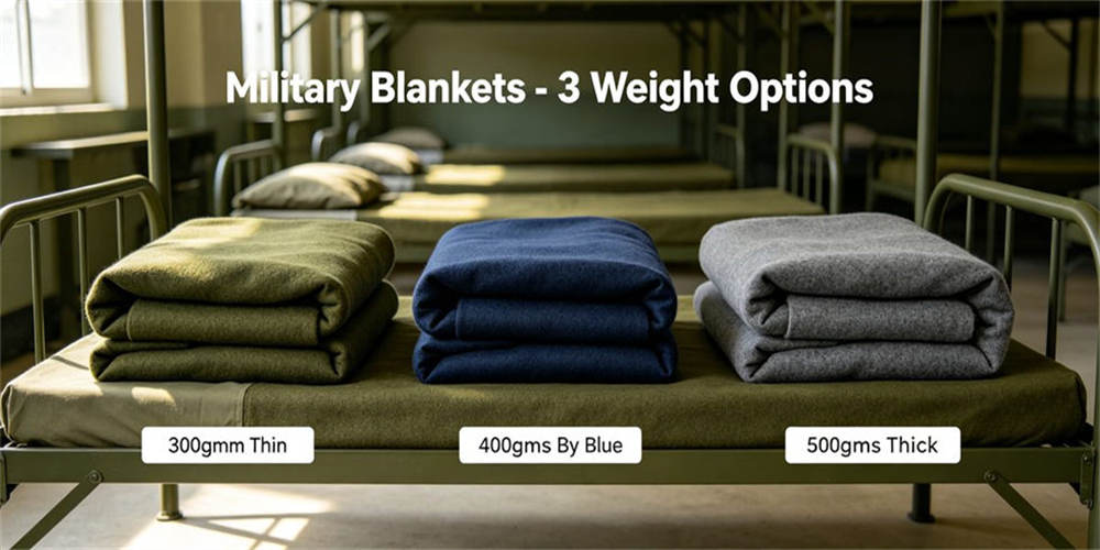 Military blankets 3 weight options, varied thickness warm thermal blanket selection for different outdoor climate conditions