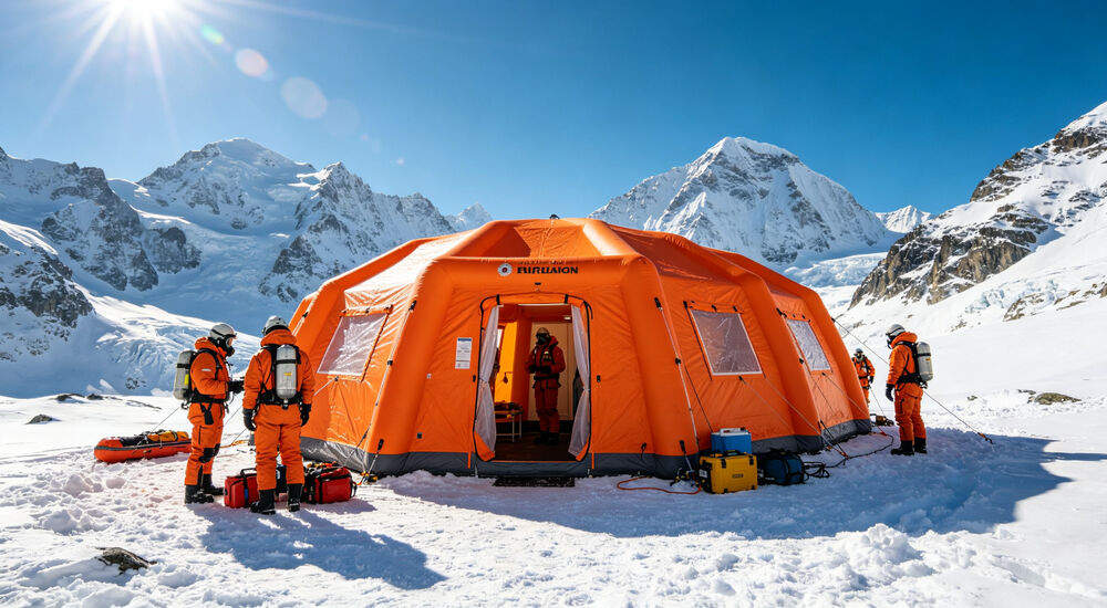 Decontamination shower inflatable tent scenario weather resistant inflatable decontamination shower tent for long field deployment